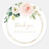 緑と金ゴールド幾何エレガントもありがとう ラウンドシール (正面)