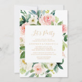 緑と金ゴールド幾何エレガントパーティー 招待状 (正面)