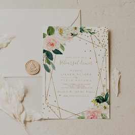 緑と金ゴールド幾何エレガントリハーサル 招待状