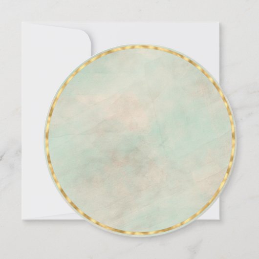 緑と金ゴールド幾何学模様 招待状 (裏面)