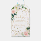 緑と金ゴールド幾何学的エレガントフローラ ギフトタグ (正面)