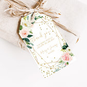 緑と金ゴールド幾何学的エレガントフローラ ギフトタグ