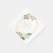 緑と金ゴールド幾何学的エレガントベビーシャワー スタンダードカクテルナプキン (角)