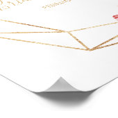 緑と金ゴールド幾何学的ブライダルシャワーへようこそ ポスター (角)