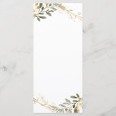 緑と金ゴールド幾何学的ボホ結婚のメニュー メニュー (裏面)