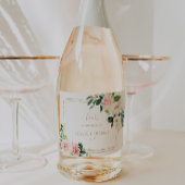 緑と金ゴールド幾何結婚性のワきらめくインL スパークリングワインラベル