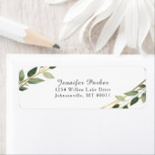 緑と金ゴールド幾何結婚素朴の ラベル (インサイチュ)