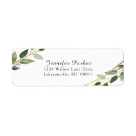 緑と金ゴールド幾何結婚素朴の ラベル