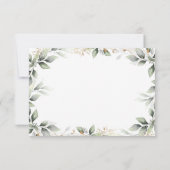 緑と金ゴールド幾何結婚素朴の 出欠カード (裏面)