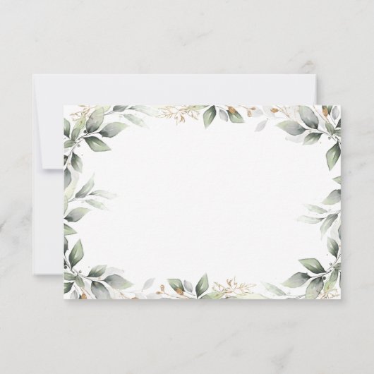 緑と金ゴールド幾何結婚素朴の 出欠カード (裏面)