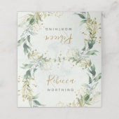 緑と金ゴールド座席表ボホ結婚ズ プレイスカード (外部開封)