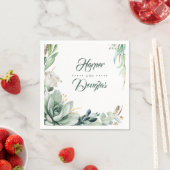 緑と金ゴールド植物優雅な結婚式 スタンダードカクテルナプキン (インサイチュ)