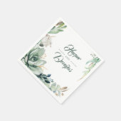 緑と金ゴールド植物優雅な結婚式 スタンダードカクテルナプキン (角)