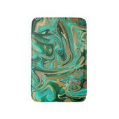 緑と金ゴールド液大理石 バスマット (正面縦)