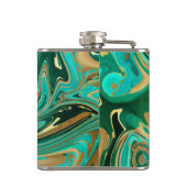 緑と金ゴールド液大理石 フラスク (裏面)