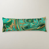 緑と金ゴールド液大理石 ボディピロー (裏面)