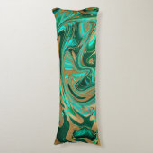 緑と金ゴールド液大理石 ボディピロー (正面縦)