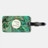 緑と金ゴールド液大理石 ラゲッジタグ (裏面横)