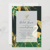 緑と金ゴールド熱帯仮想シャワー招待状 招待状 (正面)