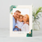 緑と金ゴールド熱帯緑の写真 シーズンカード (スタンド正面)