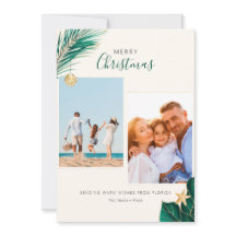 緑と金ゴールド熱帯2フォトクリスマス