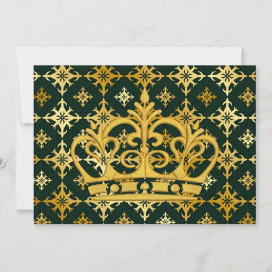 緑と金ゴールド王室のの結婚式RSVPカード 招待状 (裏面)