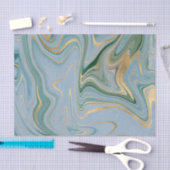 緑と金ゴールド瑪瑙/大理石2 薄葉紙 (クラフト)