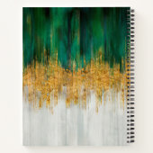 緑と金ゴールド移動抽象芸術 ノートブック (裏面)