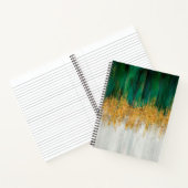 緑と金ゴールド移動抽象芸術 ノートブック (内部)
