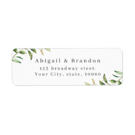 緑と金ゴールド素朴の結婚差出人住所 ラベル