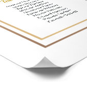 緑と金ゴールド結婚の座席表 ポスター (角)