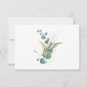 緑と金ゴールド結婚式のRSVPカード 出欠カード (裏面)