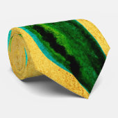 緑と金ゴールド芸術品を気取った葉 ネクタイ (ロール)