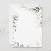 緑と金ゴールド葉洗礼招待状 招待状 (裏面)