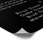 緑と金ゴールド葉 |アルファベットの黒いポスター ポスター (角)