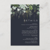 緑と金ゴールド葉 |ダークネイビー詳細 エンクロージャーカード (正面)