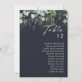 緑と金ゴールド葉 |ネイビーテーブル番号グラフ (裏面)