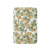 緑と金ゴールド葉。パターン バスマット (正面縦)