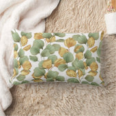 緑と金ゴールド葉。パターン ランバークッション (ブランケット)