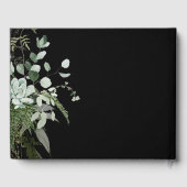 緑と金ゴールド葉 |ブラック結婚ズのゲストブック ゲストブック (裏面)