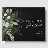 緑と金ゴールド葉 |ブラック結婚ズのゲストブック ゲストブック (正面)