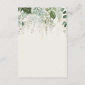 緑と金ゴールド葉 |海軍のイベント日程 エンクロージャーカード (裏面)