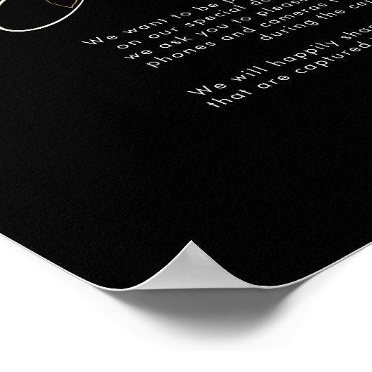 緑と金ゴールド葉 |黒いプラグ抜き式 ポスター (角)