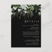 緑と金ゴールド葉 |黒い詳細 エンクロージャーカード (正面)