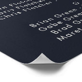 緑と金ゴールド葉 | Dark Navyアルファベット順 ポスター (角)