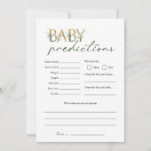 緑と金ゴールド赤ちゃんシャワーベビー予測カード 招待状 (正面)