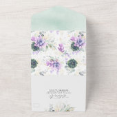 緑と金ゴールド離れの結婚すべて オールインワン招待状 (外側)