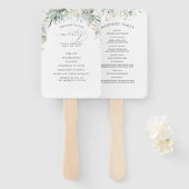 緑と金ゴールド離れの結婚式 プログラム ハンドファン (正面&裏面)