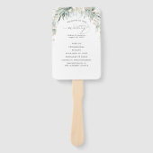 緑と金ゴールド離れの結婚式 プログラム ハンドファン (正面)