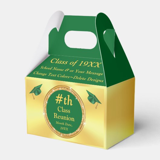 緑と金ゴールド、クラス懇親会の好意、ボックス フェイバーボックス (裏面サイド)